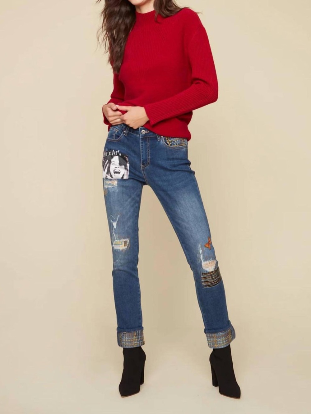 Charlie B Art patch Jeans Women’s  Size 2